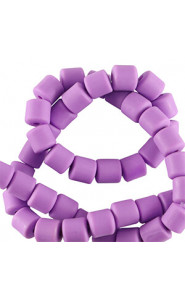 Polymer tube beads 6mm - Purple